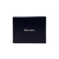 PRADA Tri-fold wallet leather black PRADA logo Metal mens Used Authentic