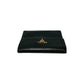 PRADA Tri-fold wallet leather black PRADA logo Metal mens Used Authentic