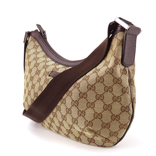 GUCCI Shoulder Bag 181092 GG canvas, leather beige Women Used Authentic