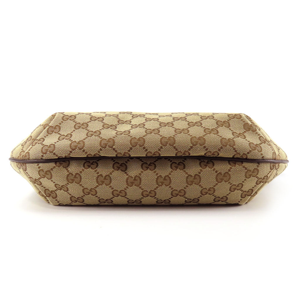 GUCCI Shoulder Bag 181092 GG canvas, leather beige Women Used Authentic