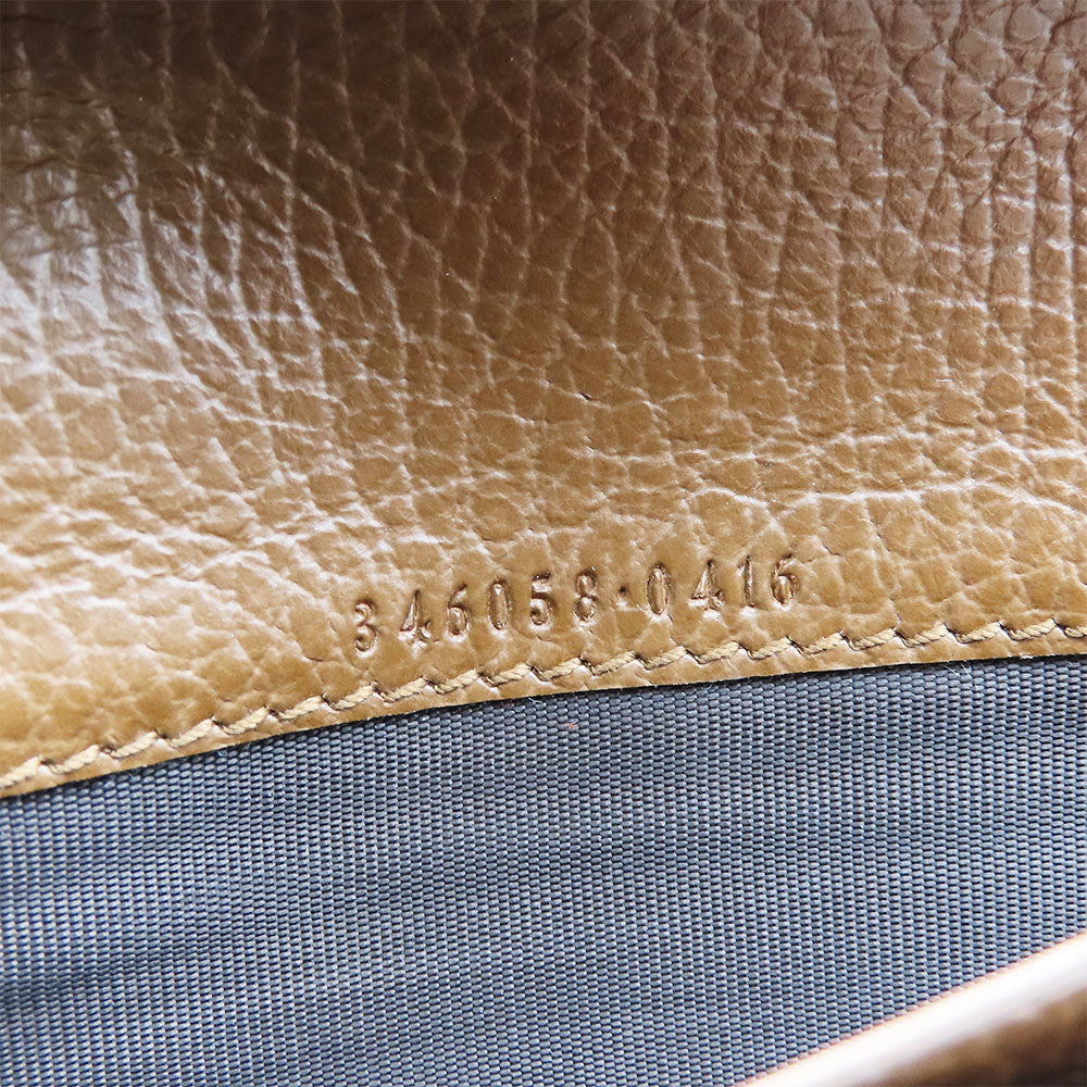 GUCCI Long Wallet Purse 346058 GG canvas, leather Brown Women Used Authentic