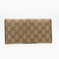 GUCCI Long Wallet Purse 346058 GG canvas, leather Brown Women Used Authentic