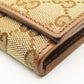 GUCCI Long Wallet Purse 346058 GG canvas, leather Brown Women Used Authentic