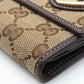 GUCCI Long Wallet Purse 245723 GG canvas, leather Brown Women Used Authentic