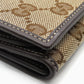 GUCCI Long Wallet Purse 245723 GG canvas, leather Brown Women Used Authentic