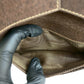 GUCCI Long Wallet Purse leather Brown GG logo Metal Women Used Authentic