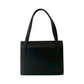 CELINE Handbag leather black Circle logo Metal Women Used Authentic