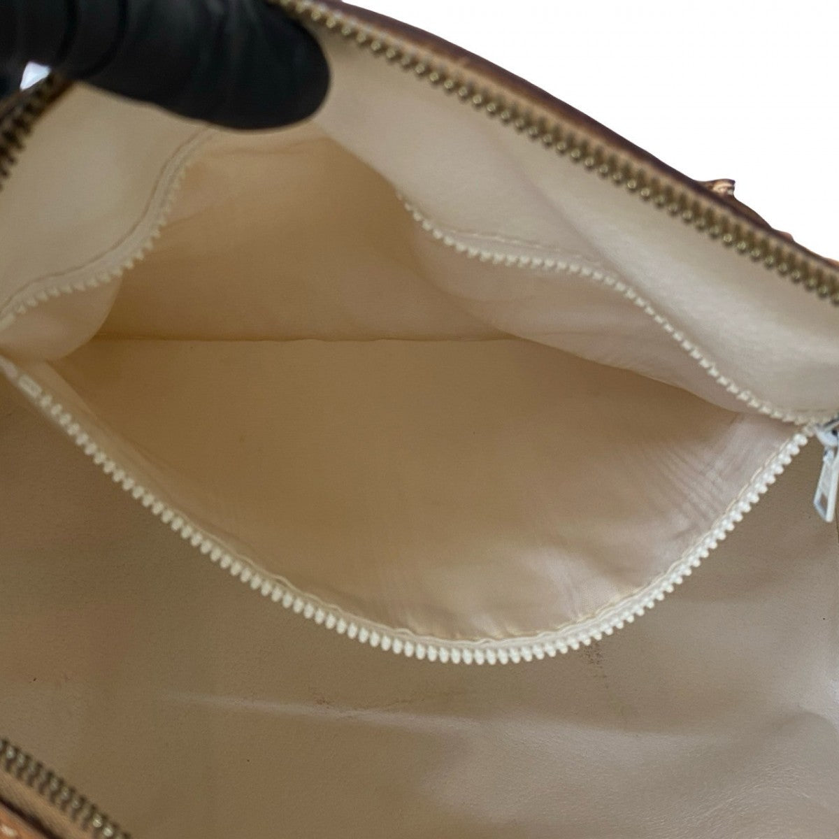 CELINE Handbag Leather, PVC white Macadam Blason Triomphe Pattern Women Used Authentic
