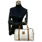 CELINE Handbag Leather, PVC white Macadam Blason Triomphe Pattern Women Used Authentic