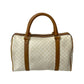 CELINE Handbag Leather, PVC white Macadam Blason Triomphe Pattern Women Used Authentic