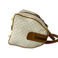 CELINE Handbag Leather, PVC white Macadam Blason Triomphe Pattern Women Used Authentic