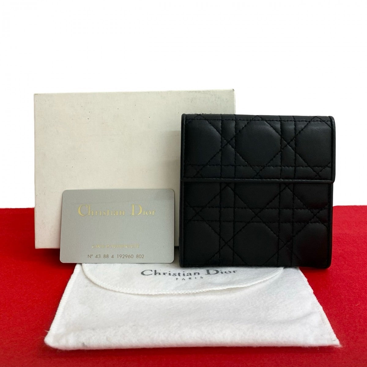 Dior Tri-fold wallet leather black