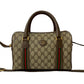 GUCCI Shoulder Bag Leather, PVC Brown GG logo Metal Women Used Authentic