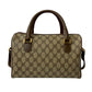 GUCCI Shoulder Bag Leather, PVC Brown GG logo Metal Women Used Authentic