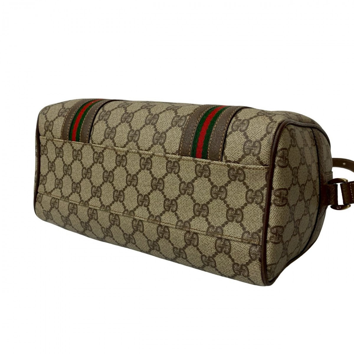 GUCCI Shoulder Bag Leather, PVC Brown GG logo Metal Women Used Authentic