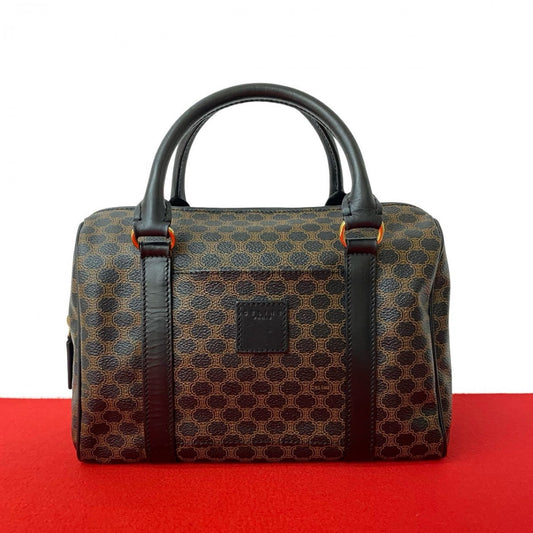 CELINE Handbag Leather, PVC black Macadam Blason Triomphe Women Used Authentic