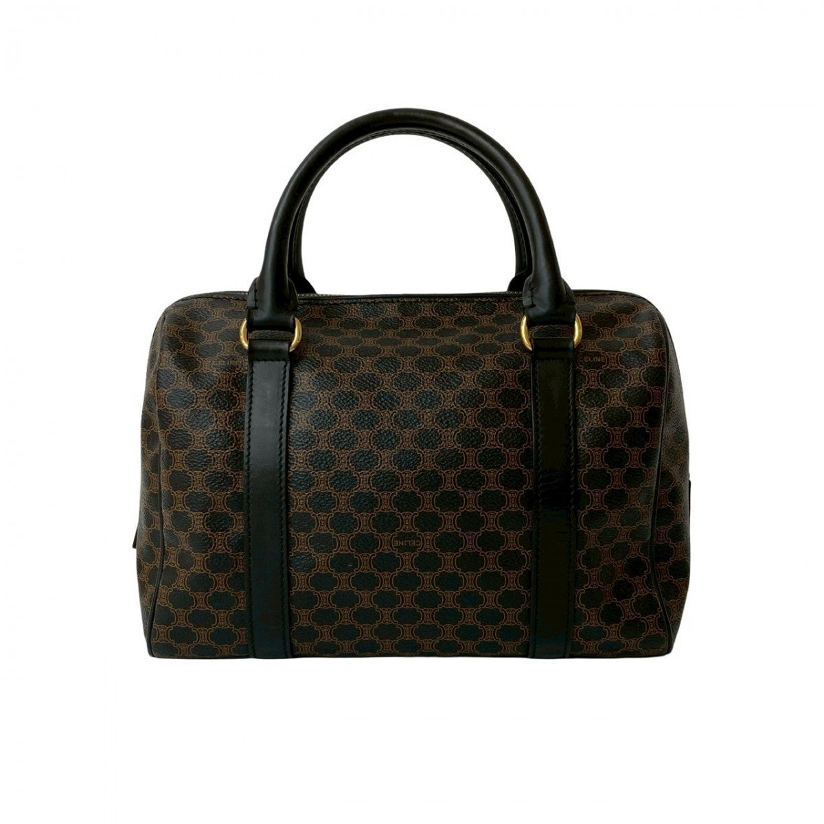 CELINE Handbag Leather, PVC black Macadam Blason Triomphe Women Used Authentic