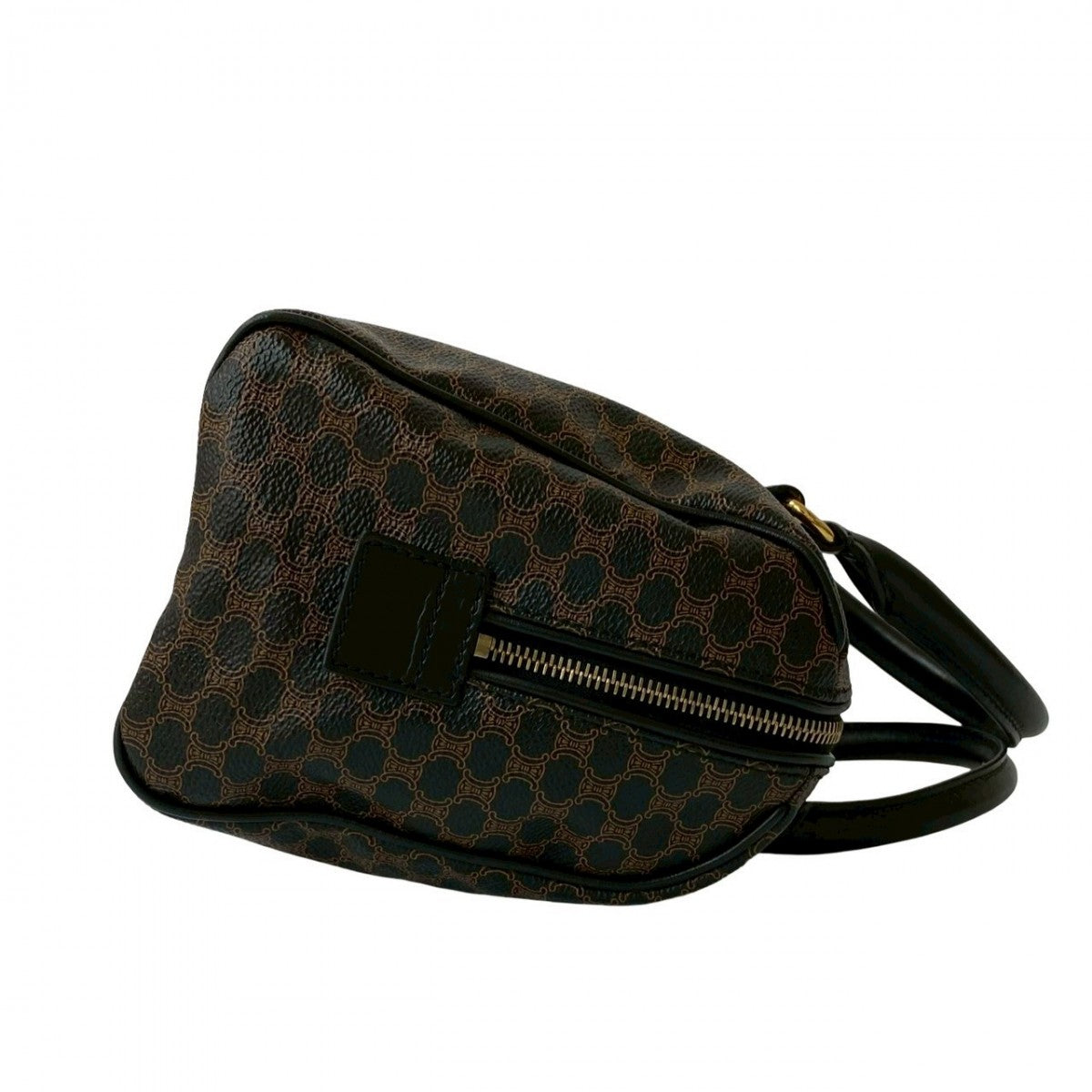 CELINE Handbag Leather, PVC black Macadam Blason Triomphe Women Used Authentic