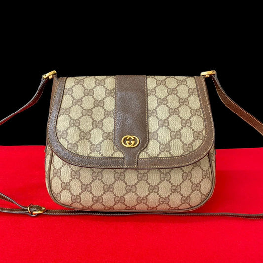 GUCCI Shoulder Bag leather Brown