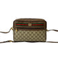 GUCCI Shoulder Bag Leather, PVC Brown GG logo Metal Sherry line Women Used Authentic