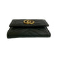 GUCCI Tri-fold wallet leather black GG Marmont Women Used Authentic