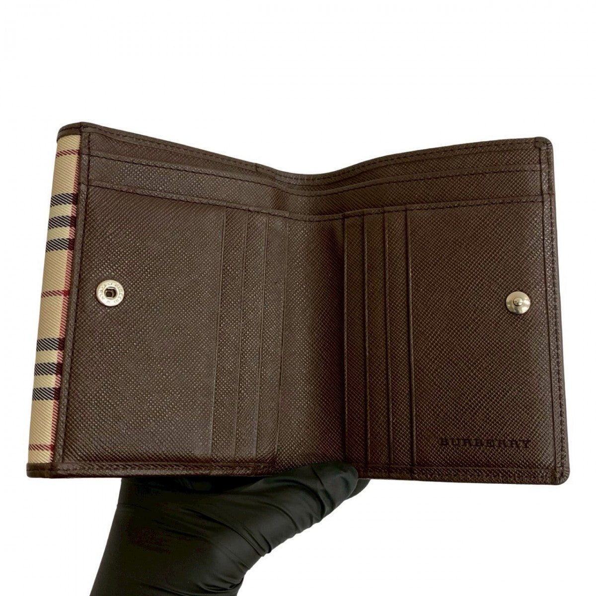 BURBERRY Tri-fold wallet leather Brown