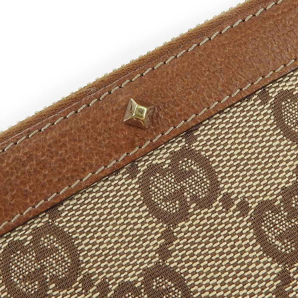 GUCCI Coin case 120971 GG canvas, leather Brown Women Used Authentic