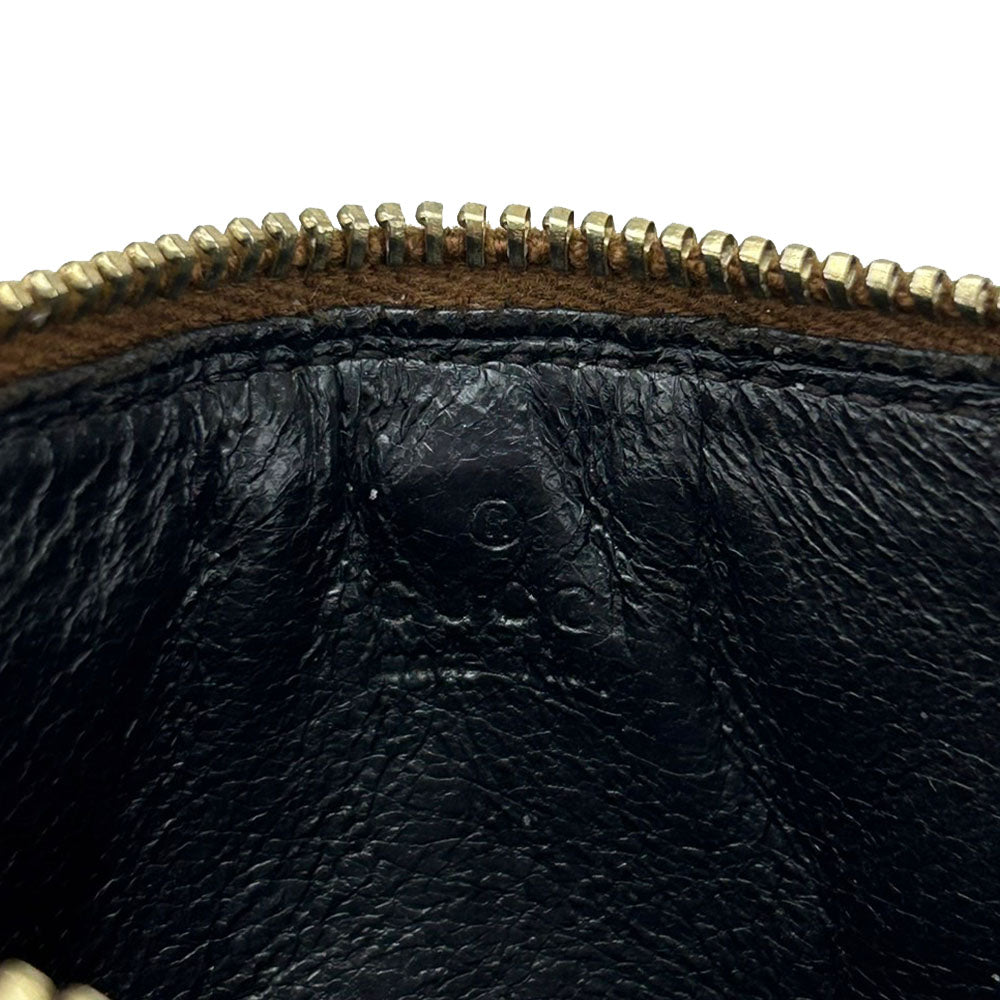 GUCCI Coin case 120971 GG canvas, leather Brown Women Used Authentic