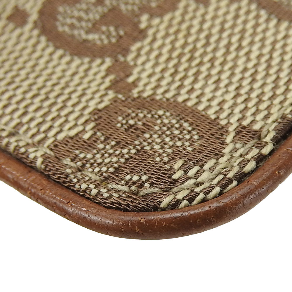 GUCCI Coin case 120971 GG canvas, leather Brown Women Used Authentic