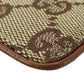 GUCCI Coin case 120971 GG canvas, leather Brown Women Used Authentic