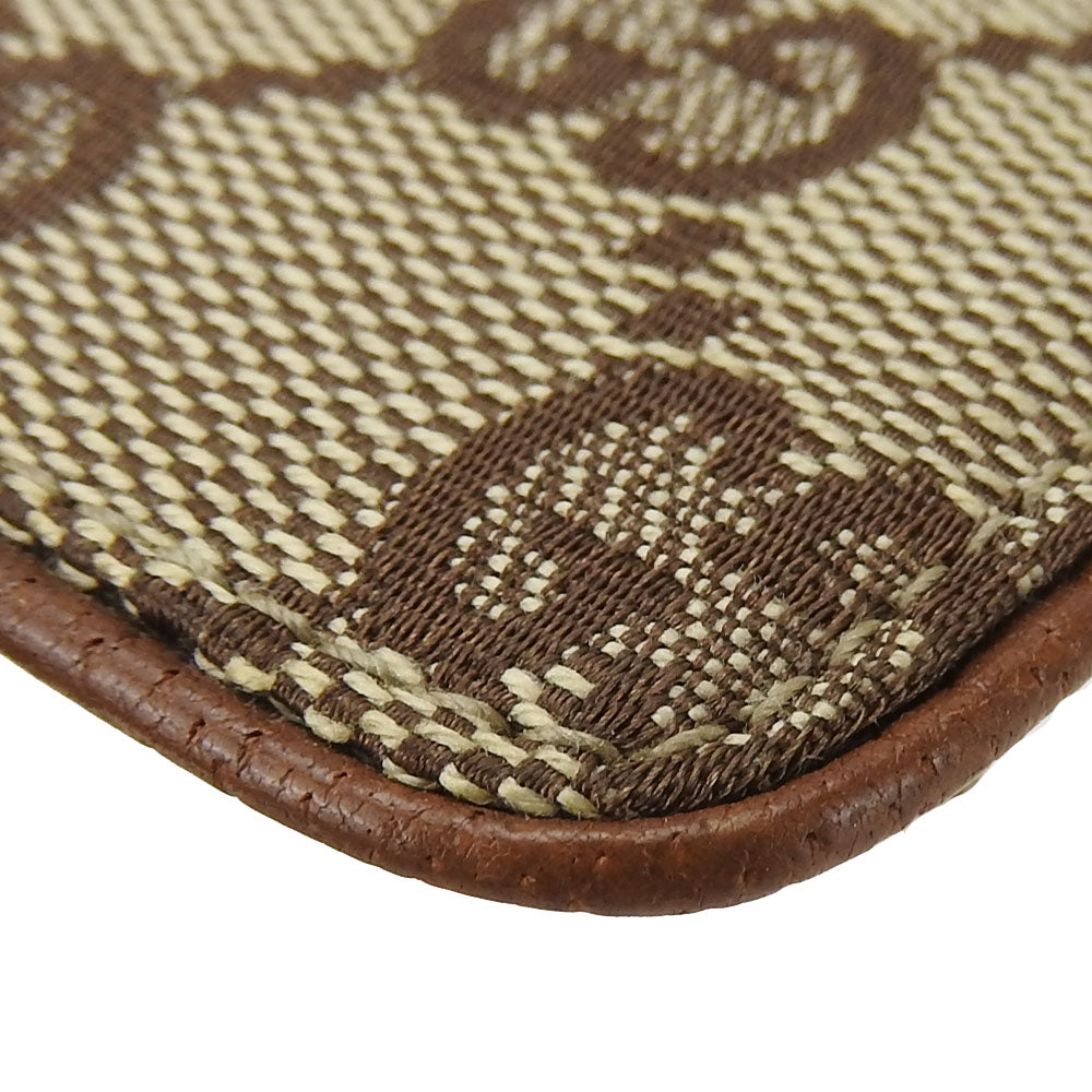 GUCCI Coin case 120971 GG canvas, leather Brown Women Used Authentic