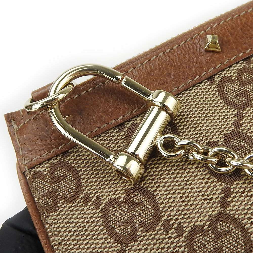 GUCCI Coin case 120971 GG canvas, leather Brown Women Used Authentic