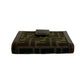 FENDI Bifold Wallet Canvas, Leather Brown Zucca FF Pattern Women Used Authentic
