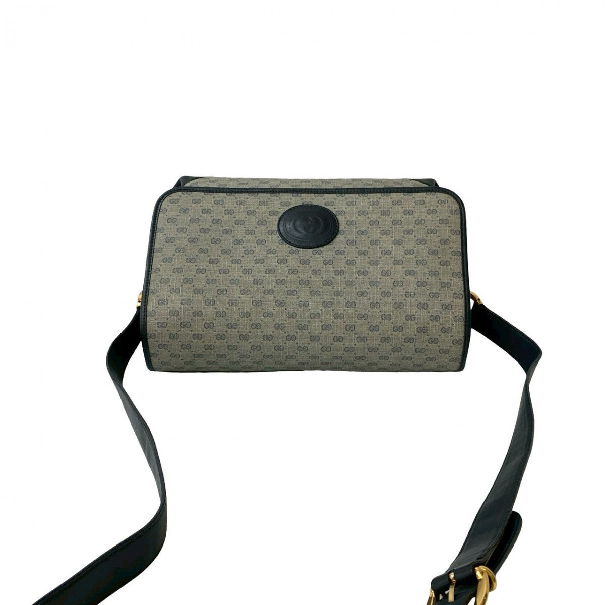 GUCCI Shoulder Bag Leather, PVC Navy Micro GG Women Used Authentic
