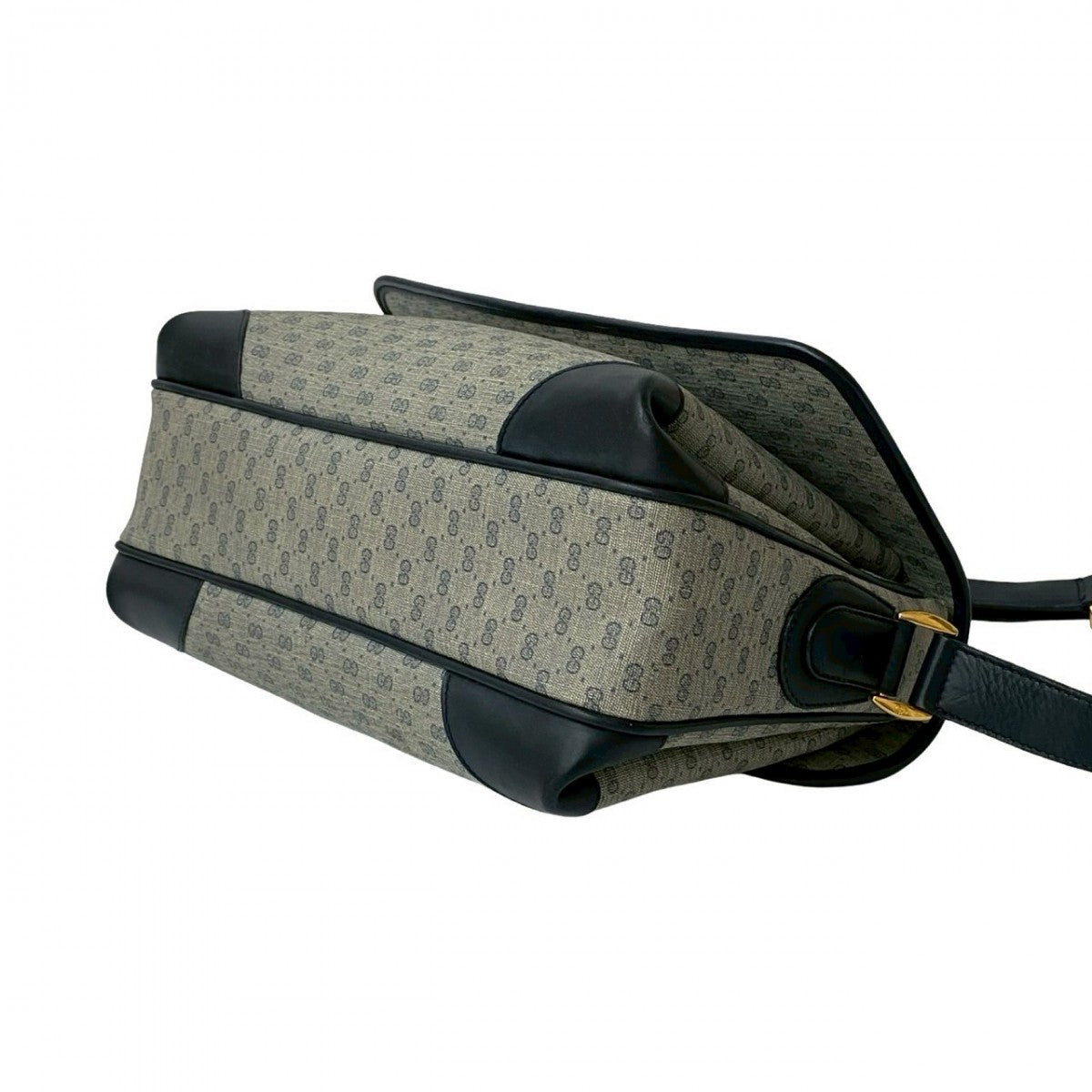 GUCCI Shoulder Bag Leather, PVC Navy Micro GG Women Used Authentic