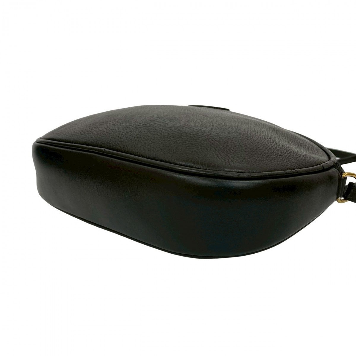 GUCCI Shoulder Bag leather black GG logo Women Used Authentic