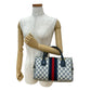 GUCCI Handbag leather Navy Sherry line