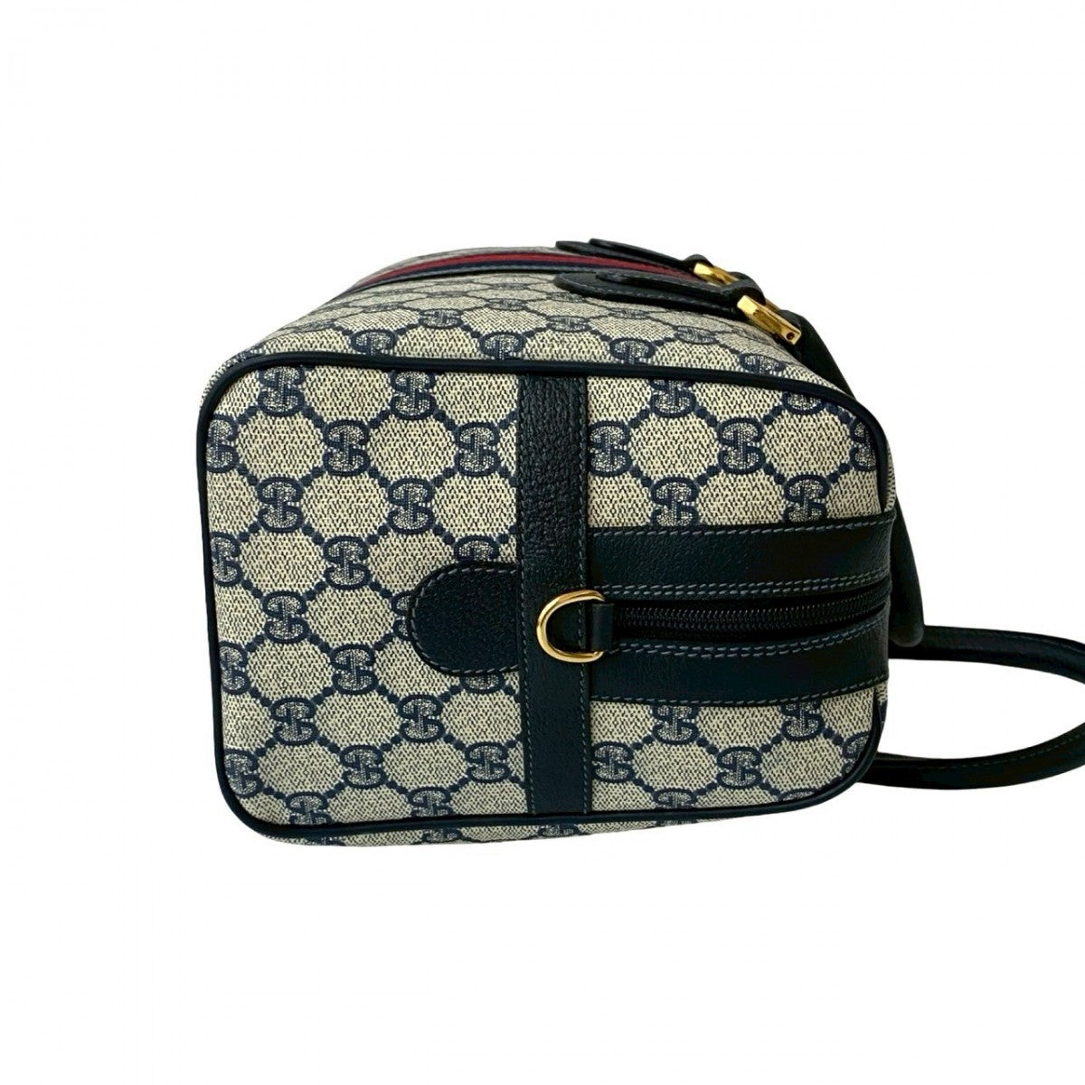 GUCCI Handbag leather Navy Sherry line