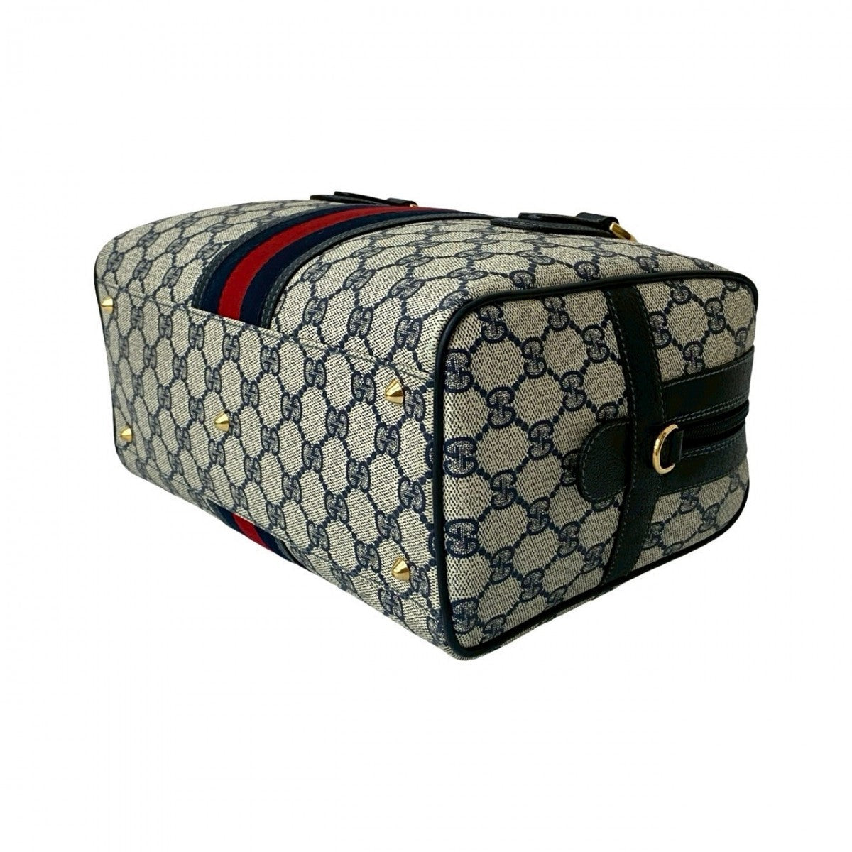 GUCCI Handbag leather Navy Sherry line