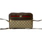 GUCCI Shoulder Bag Leather, PVC Brown GG logo Metal Sherry line Women Used Authentic