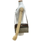 GUCCI Shoulder Bag Leather, PVC Brown GG logo Metal Sherry line Women Used Authentic