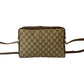 GUCCI Shoulder Bag Leather, PVC Brown GG logo Metal Sherry line Women Used Authentic