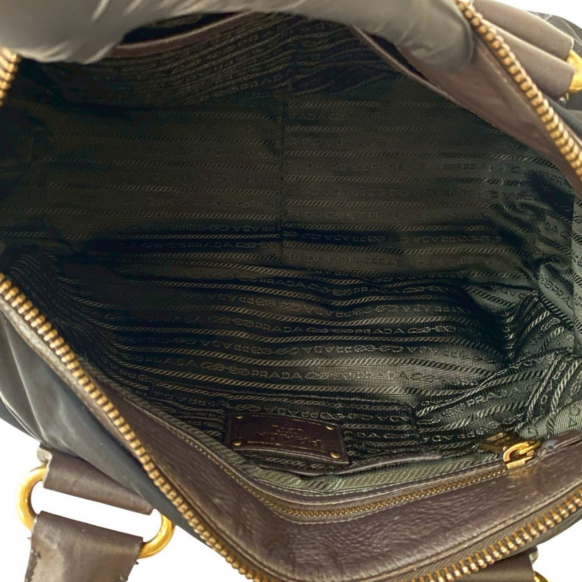 PRADA Shoulder Bag Nylon, Leather black Triangle Logo Metal Women Used Authentic