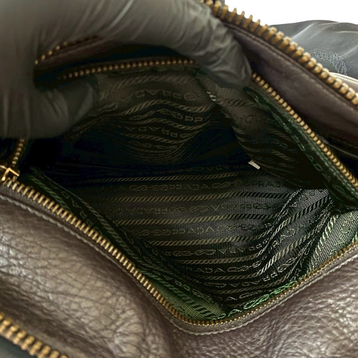 PRADA Shoulder Bag Nylon, Leather black Triangle Logo Metal Women Used Authentic