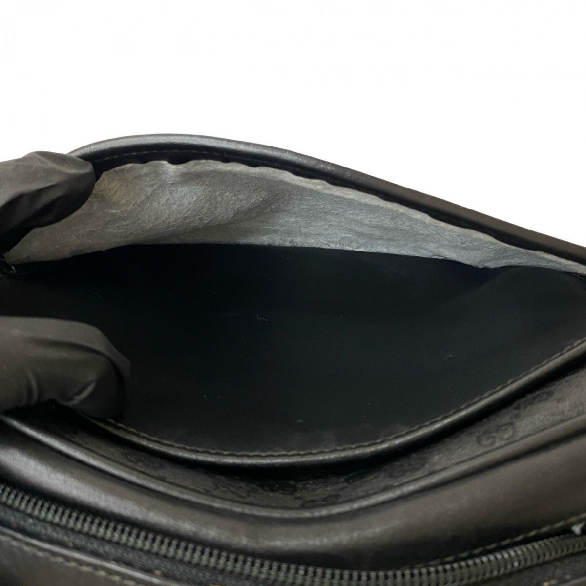 GUCCI Shoulder Bag Leather, PVC black Micro GG logo Women Used Authentic