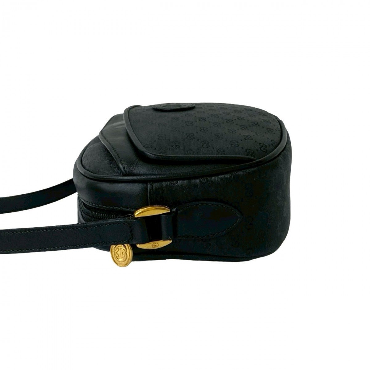 GUCCI Shoulder Bag Leather, PVC black Micro GG logo Women Used Authentic
