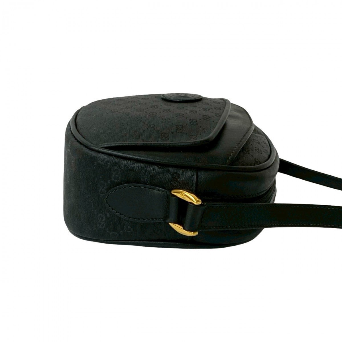 GUCCI Shoulder Bag Leather, PVC black Micro GG logo Women Used Authentic