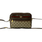 GUCCI Shoulder Bag Leather, PVC Brown GG logo Metal Sherry line Women Used Authentic