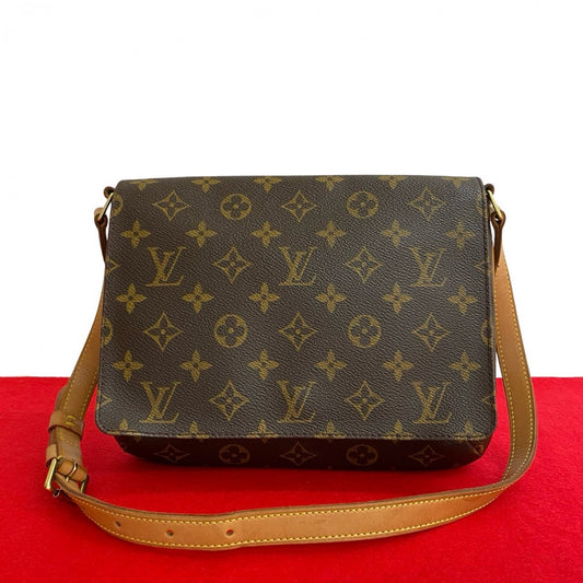 LOUIS VUITTON Shoulder Bag M51257 Epi Leather Brown Monogram Musette tango short Women Used Authentic