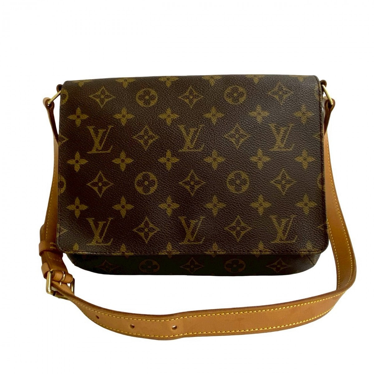 LOUIS VUITTON Shoulder Bag M51257 Epi Leather Brown Monogram Musette tango short Women Used Authentic